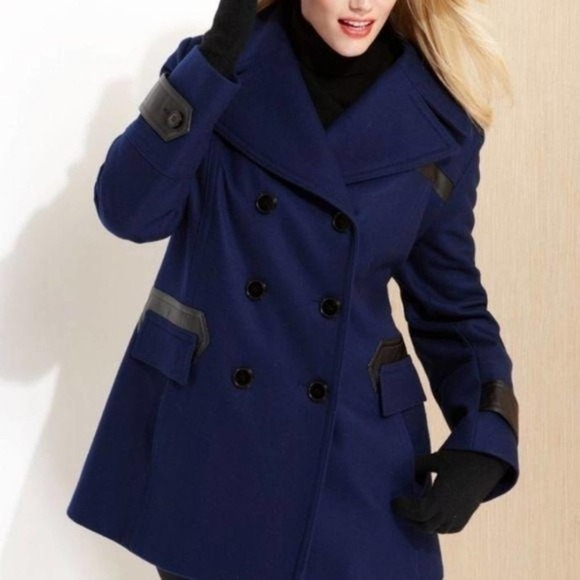 Via Spiga Navy Blue Wool Peacoat Size 8‎ - Picture 1 of 6